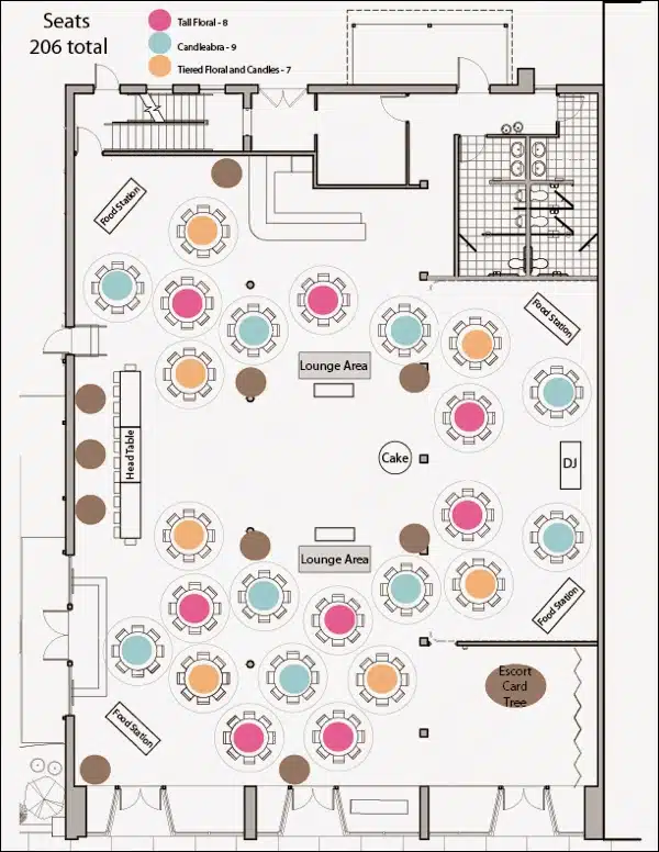 Proposed CAD drawing of a wedding layout in Miraya Greens